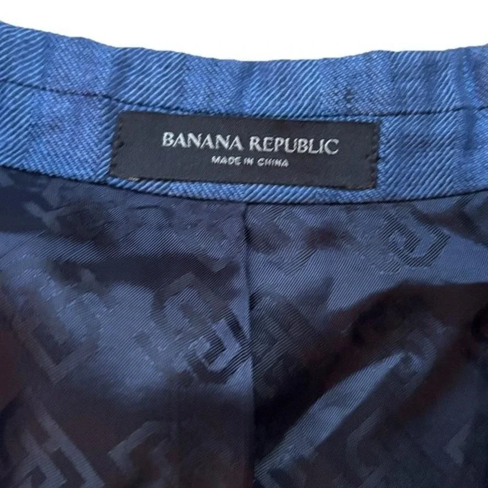 Banana Republic Navy Blue Linen-Blend Sport Coat